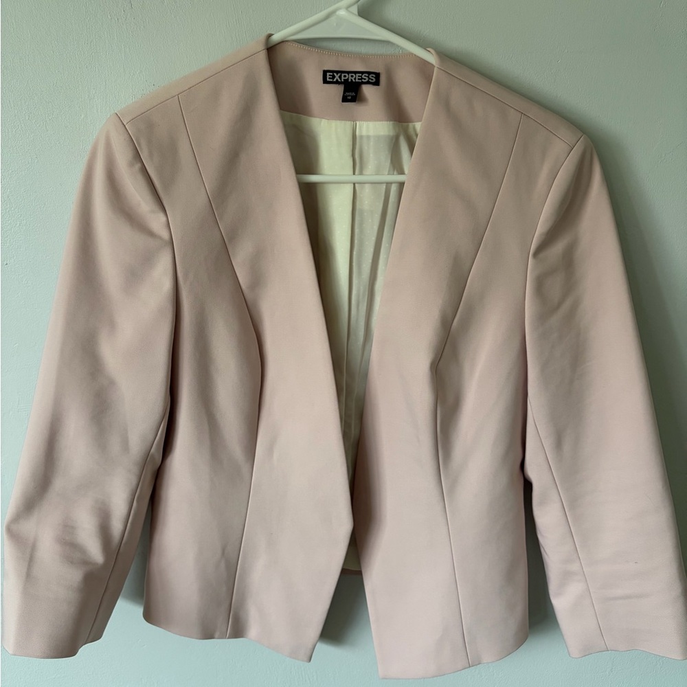 Express Light Blush Open-Front Blazer